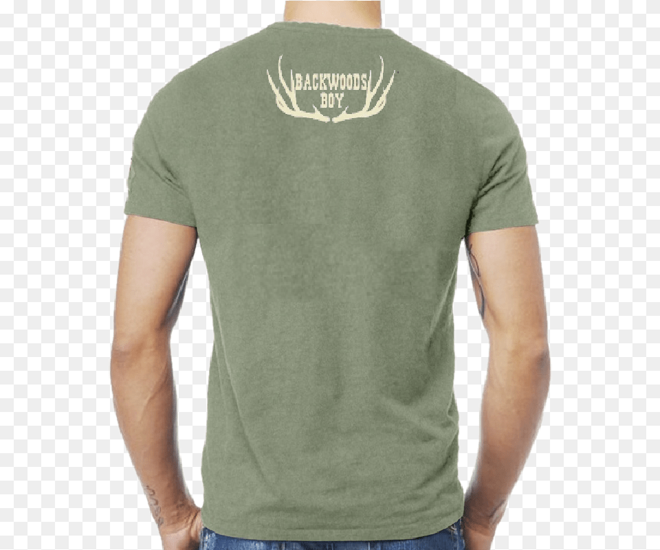 Josh Turner Heather Military Green Tee Backwoods Boy Heather Military Green Shirt, Clothing, T-shirt, Adult, Male Png Image