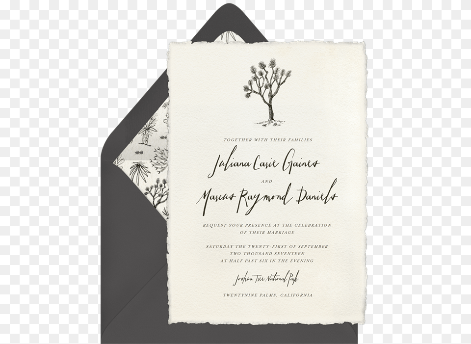 Joshua Tree Wedding Invitations, Plant, Text Free Transparent Png