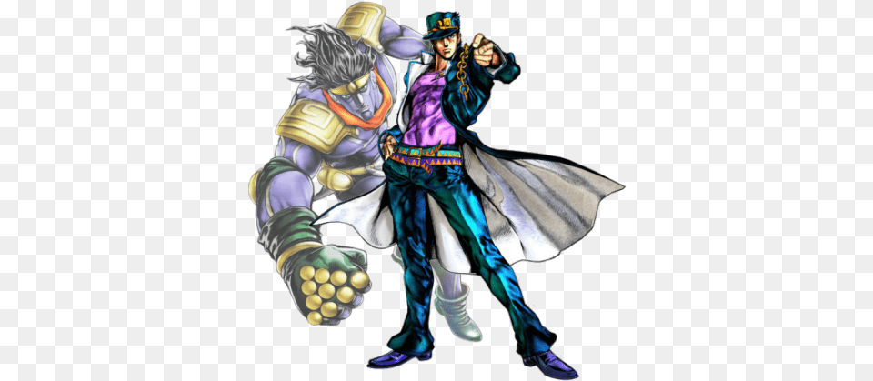 Jotaro Kujo Star Platinum The World Jojo Bizarre Adventure, Book, Comics, Publication, Adult Png