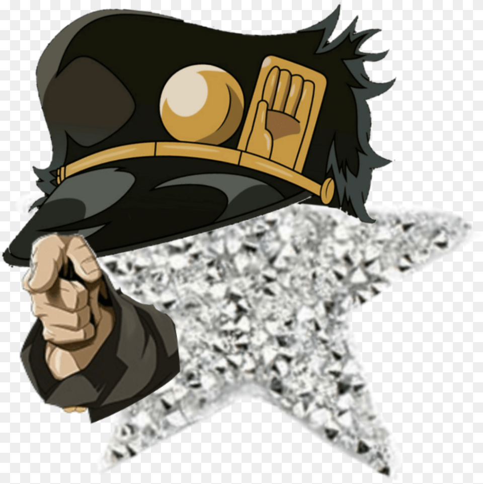 Jotaro Star Pointing Jotaro Star Pointingwhat Is Cartoon, People, Person, Clothing, Hat Png Image