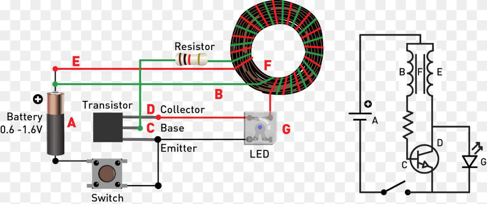 Joule Thief Faraday Flashlight, Cad Diagram, Diagram, Machine, Wheel Free Png