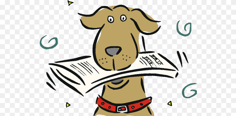 Journalist Clipart Periodico Dog With Newspaper In Mouth, Animal, Bird, Text, Face Free Png Download