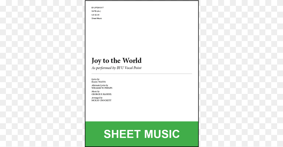 Joy To The World Physical Sheet Music Mckay Crockett, Advertisement, Page, Poster, Text Png Image