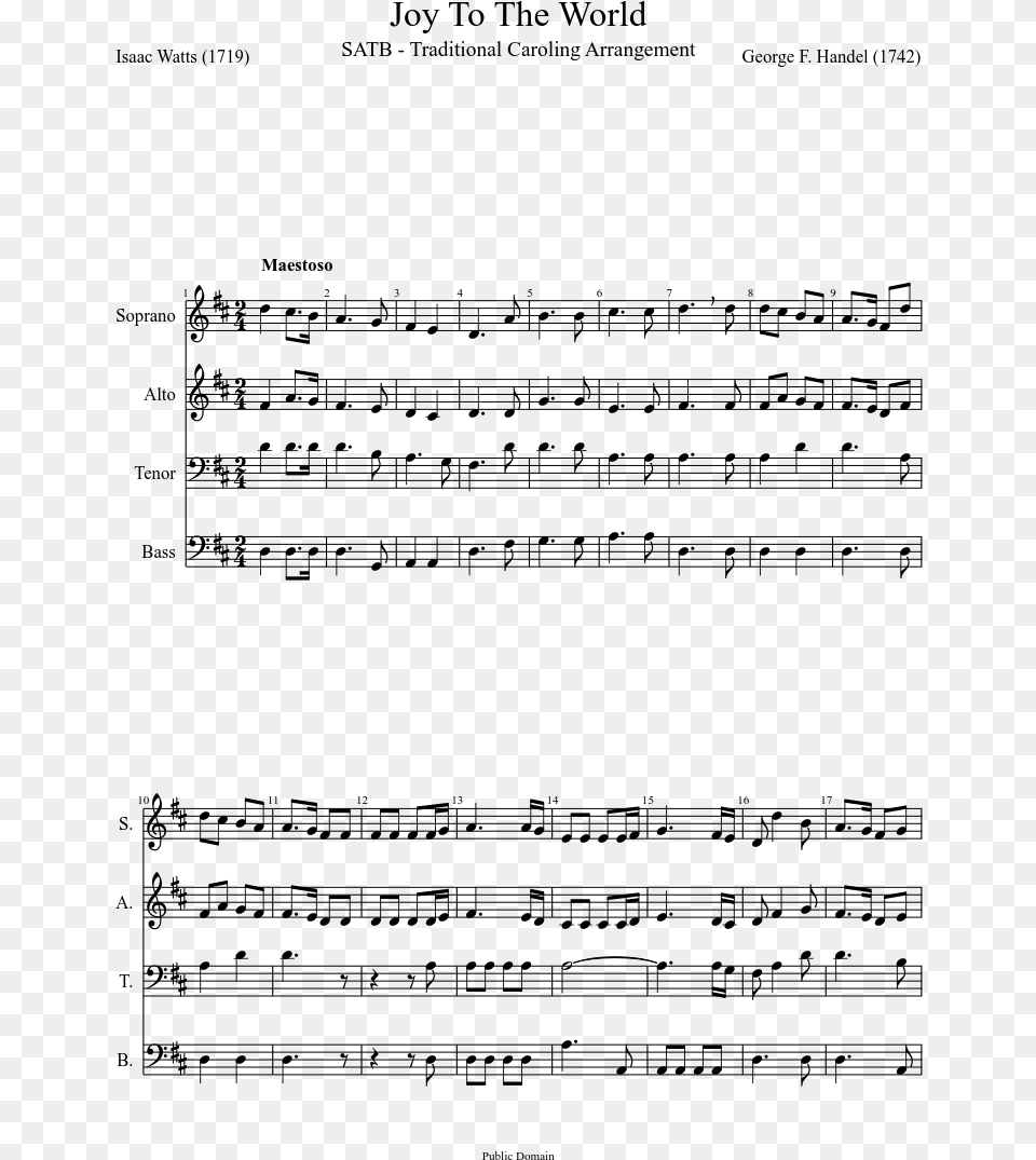 Joy To The World We All Stand Together Sheet Music, Gray Png