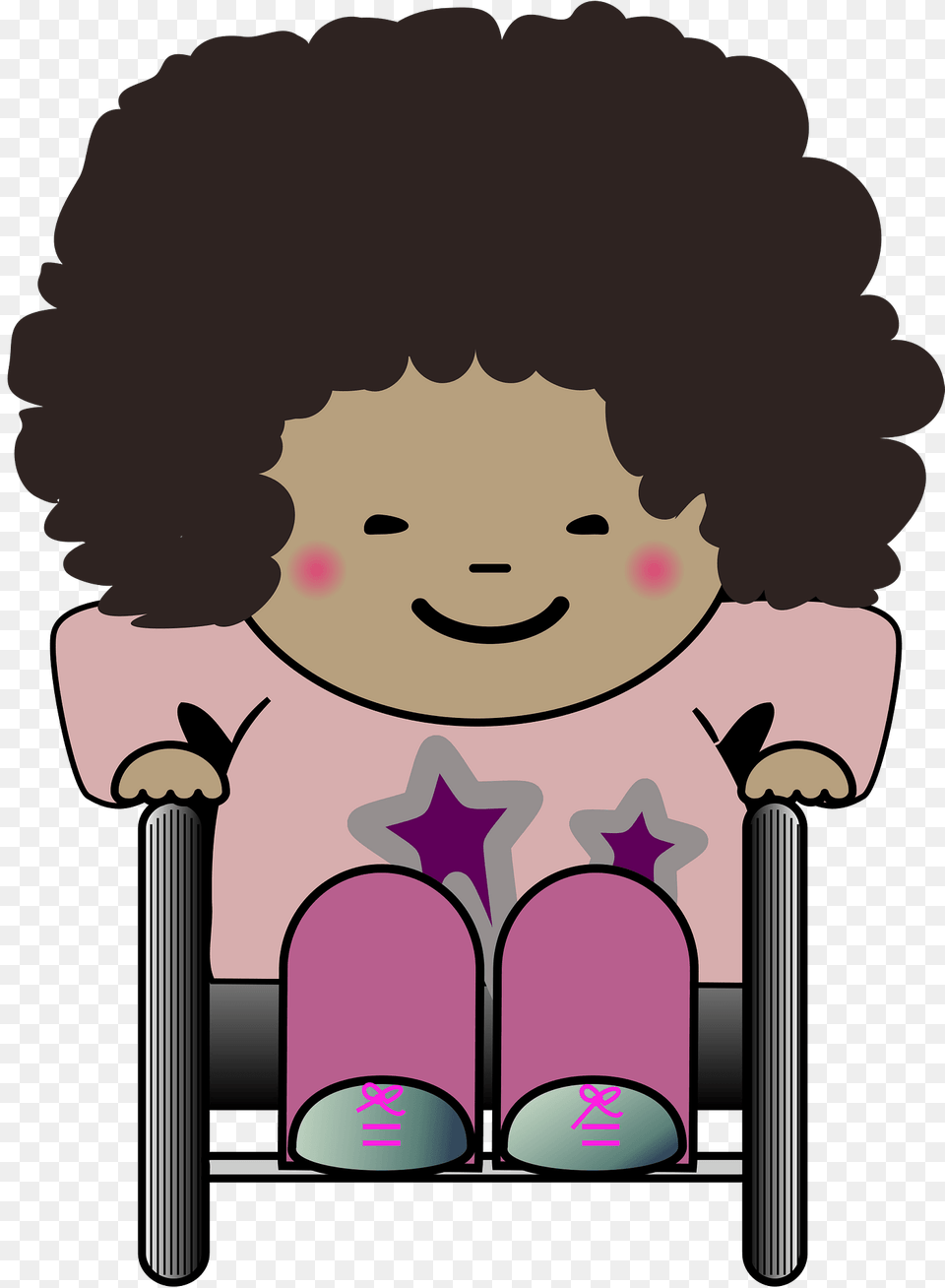 Joyful Girl In Wheelchair Clipart, Baby, Person, Reading, Chair Png Image