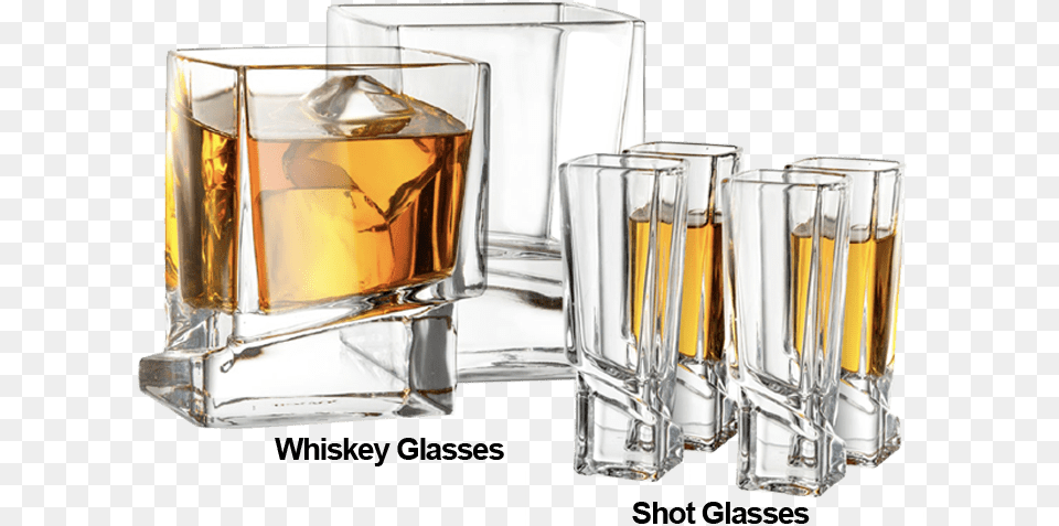 Joyjolt Carre Shot Glasses Square Heavy Base Shot Glass, Alcohol, Beverage, Liquor, Whisky Png Image