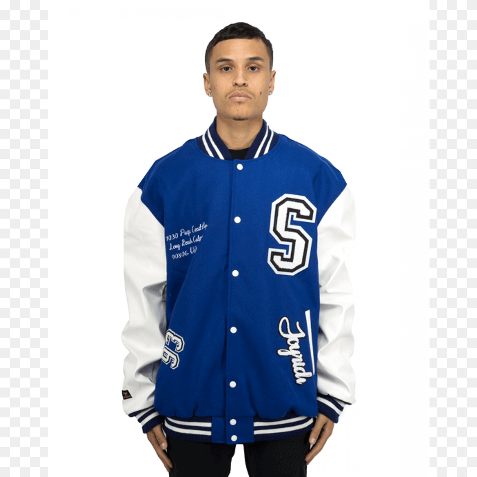 Joyrich X Snoop Dogg Longbeach Varsity Jacket Royal Blue, Adult, Clothing, Coat, Shirt Png