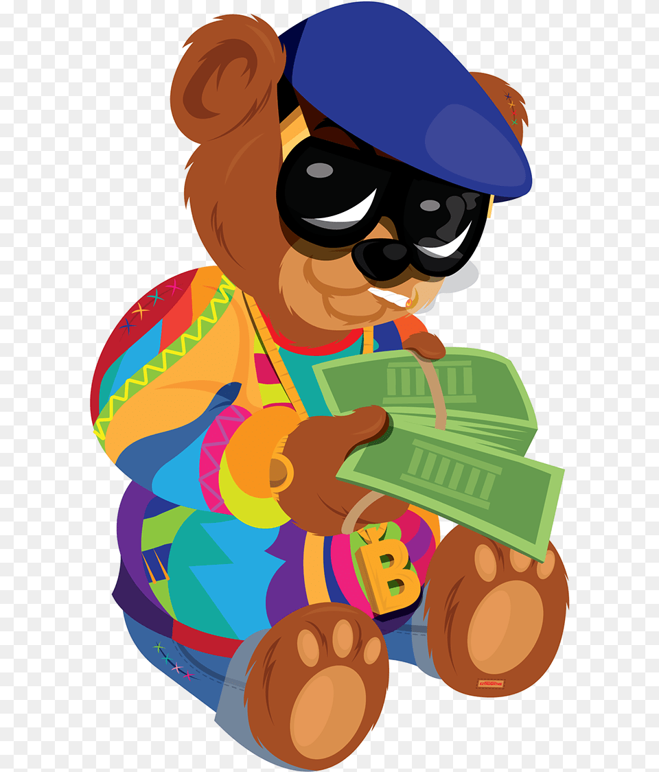 Jpaq Biggie Bear Preroll Case Cartoon, Person, Reading, Baby, Face Png