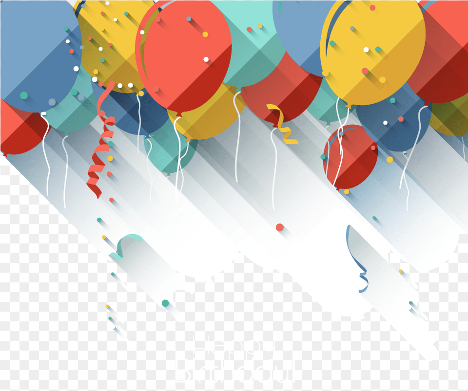 Jpg Black And White Download Baloon Vector Balloon Birthday Card Flat Design, Art, Graphics, Advertisement, Poster Png Image