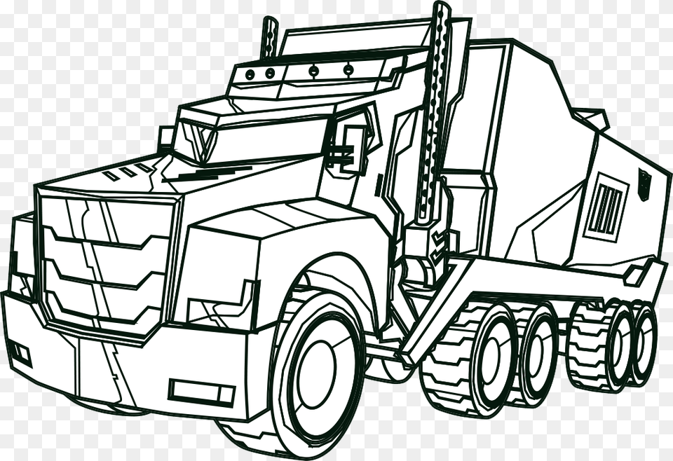 Jpg Black And White Library Collection Of Truck High Optimus Prime Car Color, Bulldozer, Machine, Wheel, Transportation Free Transparent Png