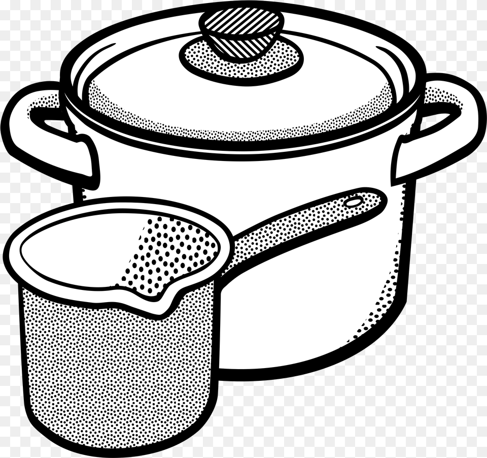 Jpg Black And White Pots Lineart Big Image Pot Clipart Black And White, Cookware, Smoke Pipe Free Png Download