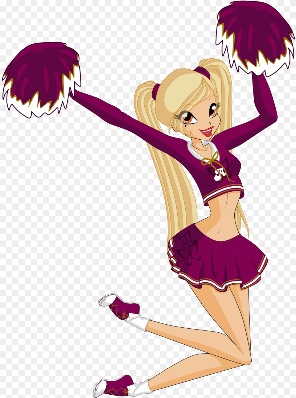 Jpg Cheerleaders Drawing Cheerleading Cartoon Drawing Of Cheerleader, Book, Comics, Dancing, Leisure Activities Free Png Download