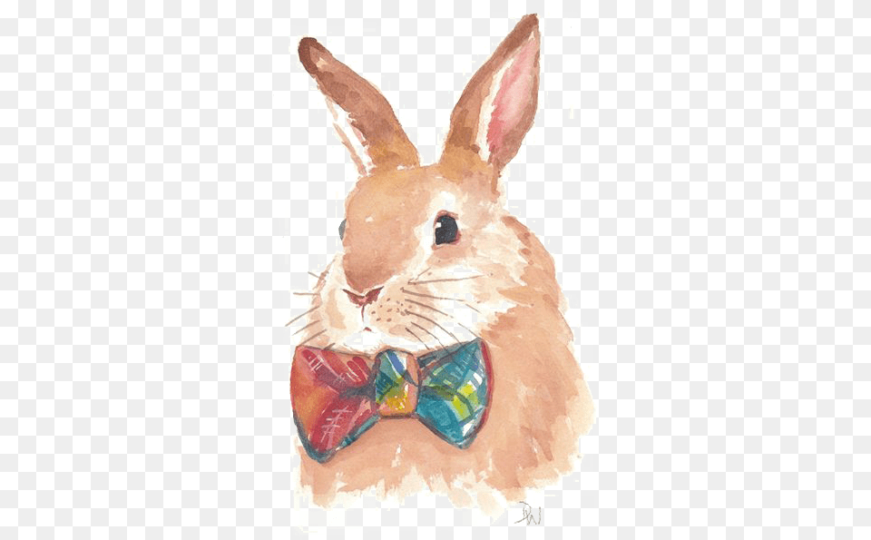 Jpg Drawing Wood Watercolor Rabbit Watercolor, Accessories, Formal Wear, Tie, Animal Free Png Download