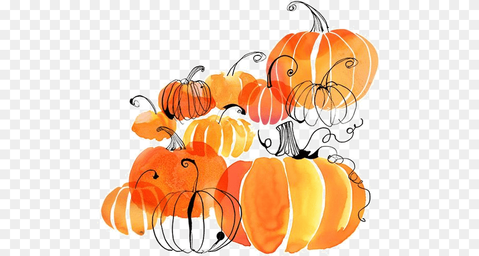 Jpg Free Pumpkin Watercolor Painting Clip Pumpkin Illustration, Food, Plant, Produce, Vegetable Png Image