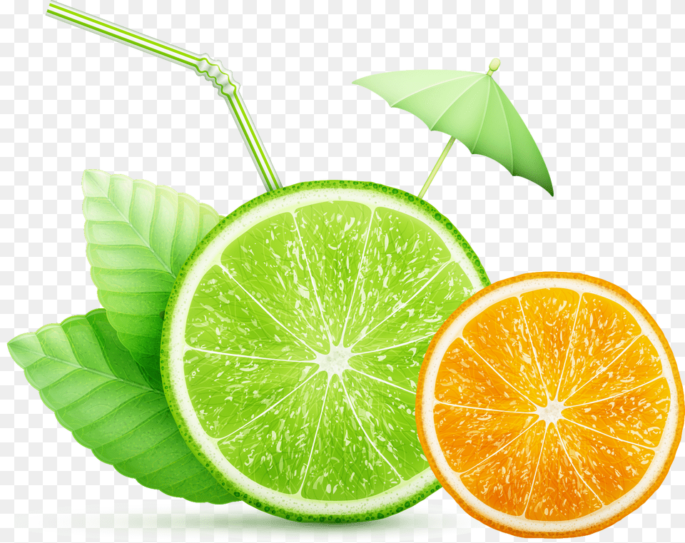 Jpg Freeuse Download Orange Juice Fruits And Leafy Vector Lime, Citrus Fruit, Food, Fruit, Plant Free Png