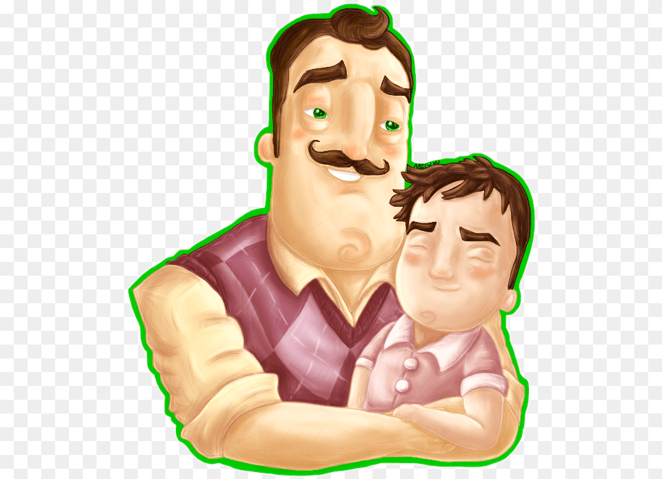 Jpg Freeuse Father N Son By Megiw Hello Neighbor The Neighbor39s Family, Baby, Face, Head, Person Png