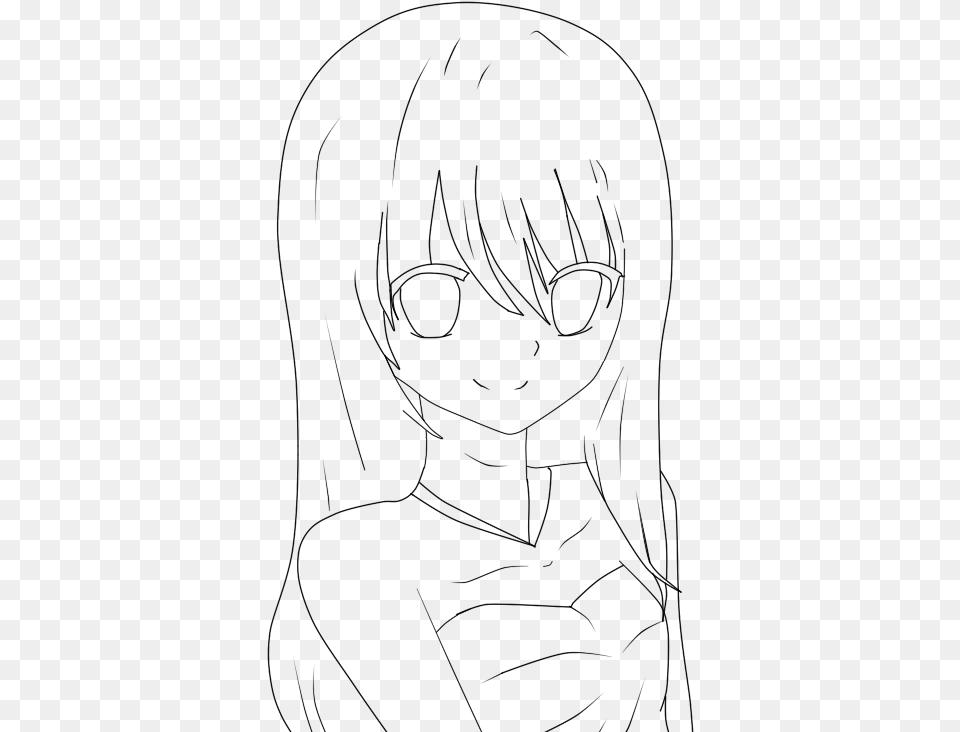 Jpg Freeuse Girl Lineart By Akashiyamoka Drawing, Gray Free Transparent Png