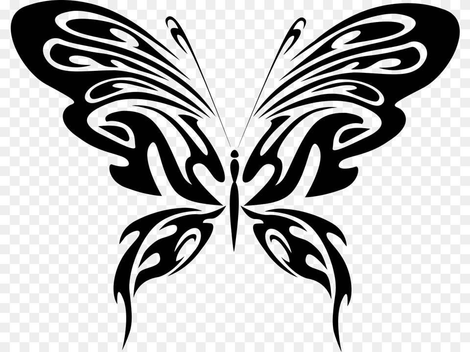 Jpg Freeuse Library Clipart Butterfly Black And White Butterfly Vector, Gray Free Transparent Png