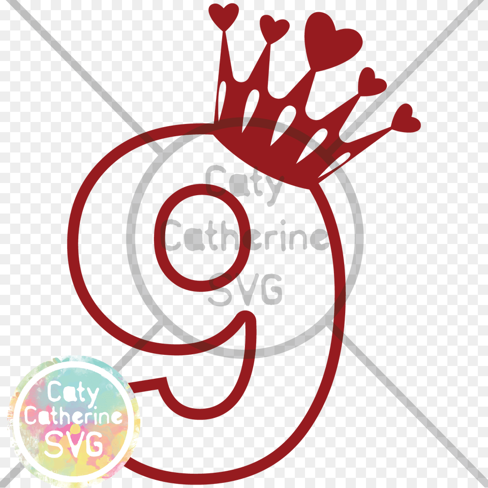 Jpg Library Download Nine Years Old Heart Crown Cut Happy Birthday 2nd Year, Art, Graphics, Person, Anther Png