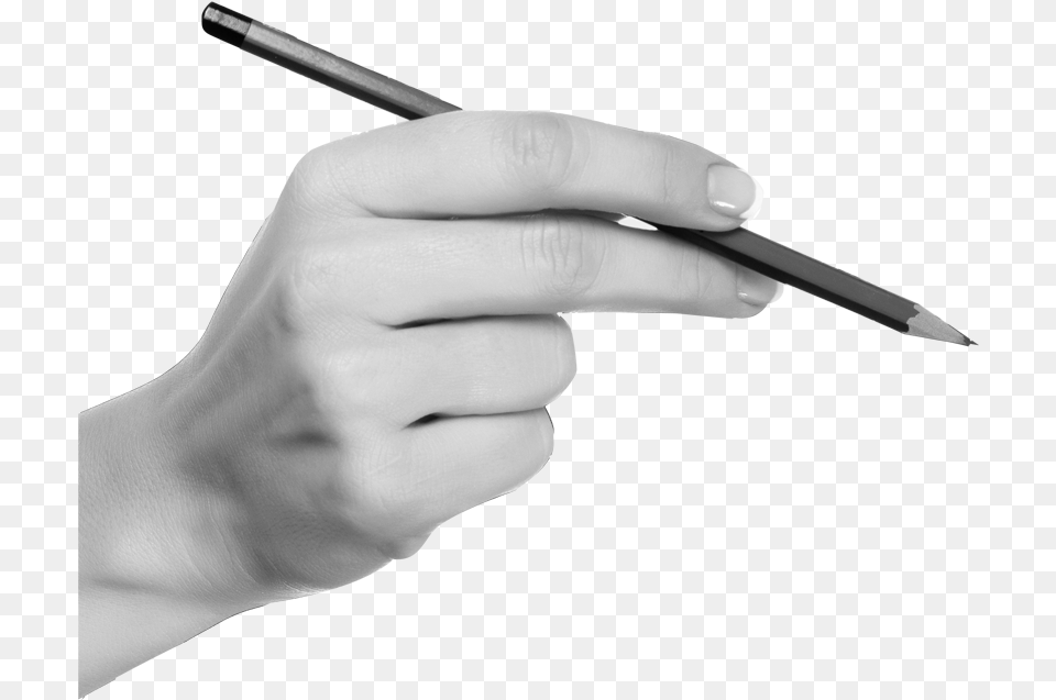 Jpg Library In Transprent Free Nail Thumb Hand Holding A Pencil Black And White, Body Part, Finger, Person, Adult Png