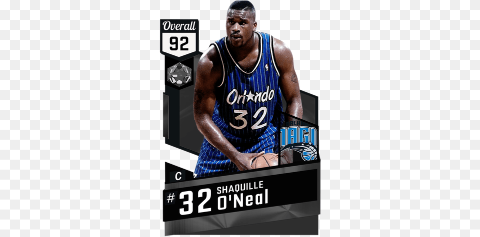 Jpg Library Library Shaquille O Neal Myteam Onyx Card Nba 2k17 Sapphire Cards, Adult, Male, Man, Person Png Image