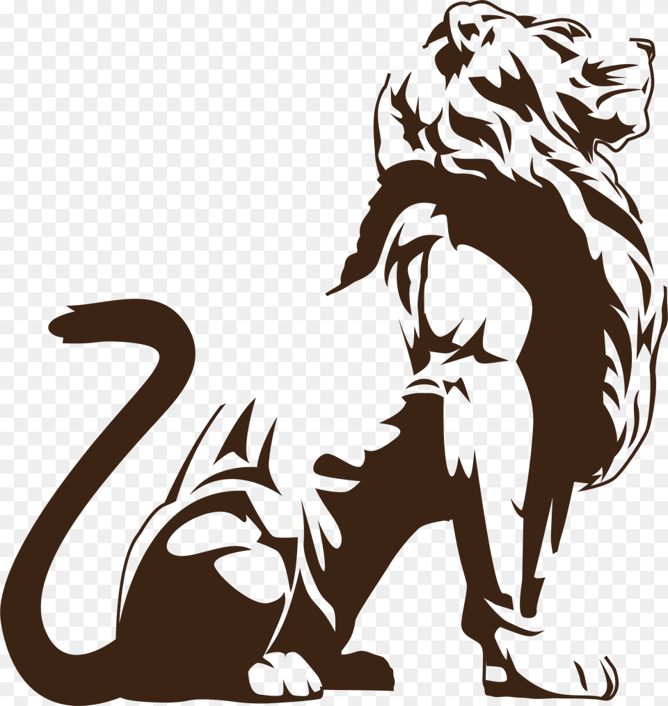 Jpg Library Stylistic Lion Big Lion Silhouette, Animal, Mammal, Wildlife, Person Png Image