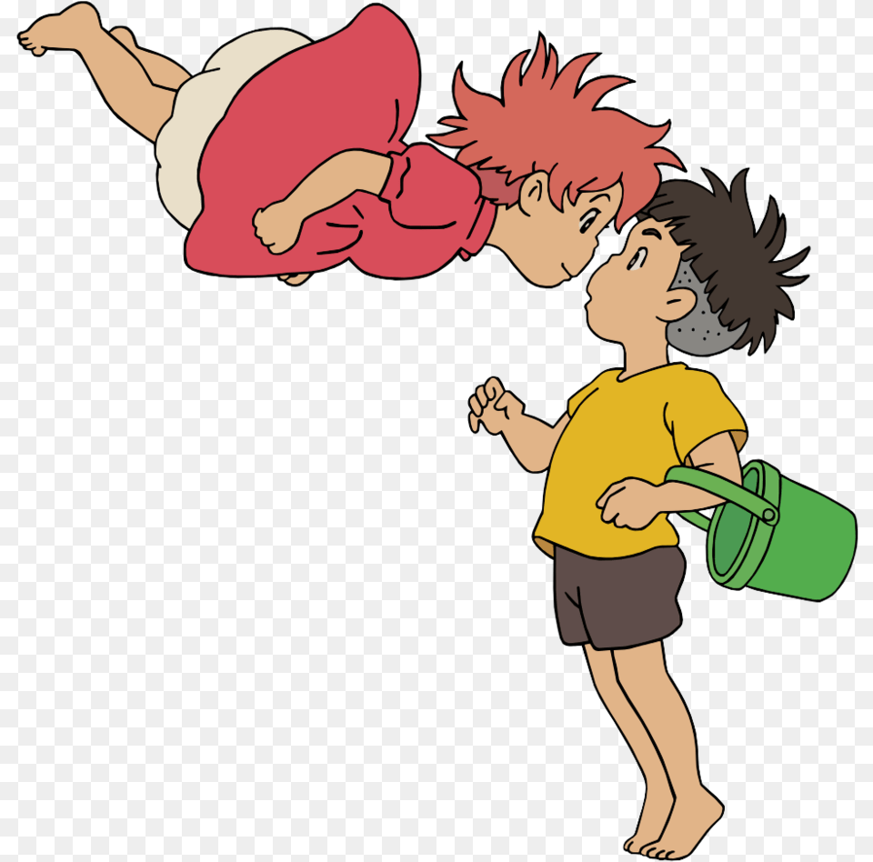 Jpg Royalty Download Ponyo Drawing Simple Ponyo And Sosuke, Book, Comics, Publication, Baby Png