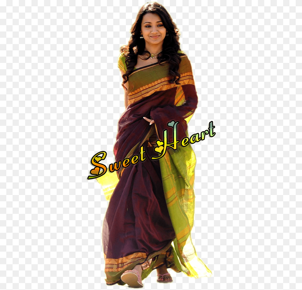 Jpg Royalty Library Trisha Krishnan Vinnaithaandi Yennai Arindhal Trisha Sarees, Adult, Female, Person, Woman Free Png Download