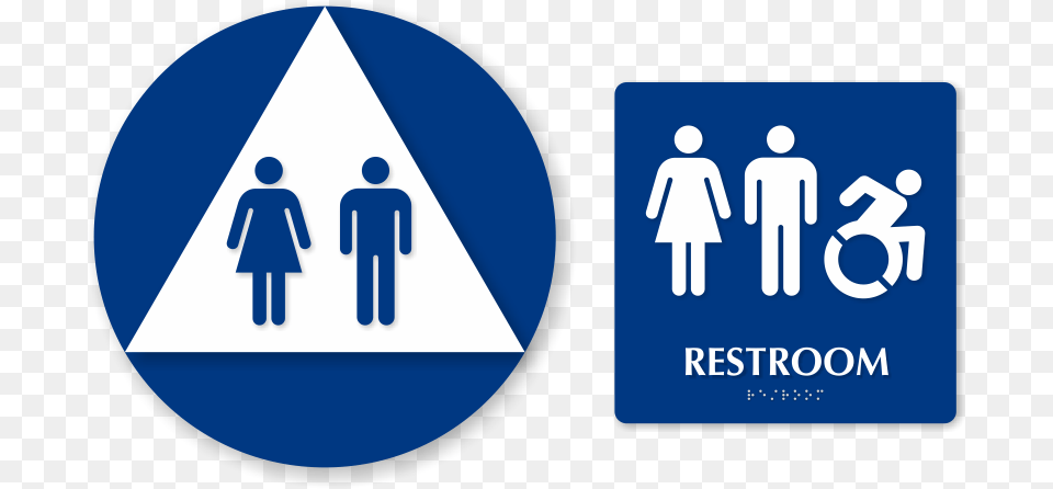 Jpg Royalty Stock Accessible Signs Ada Unisex Restroom Signage, Sign, Symbol, Person, Disk Free Png Download