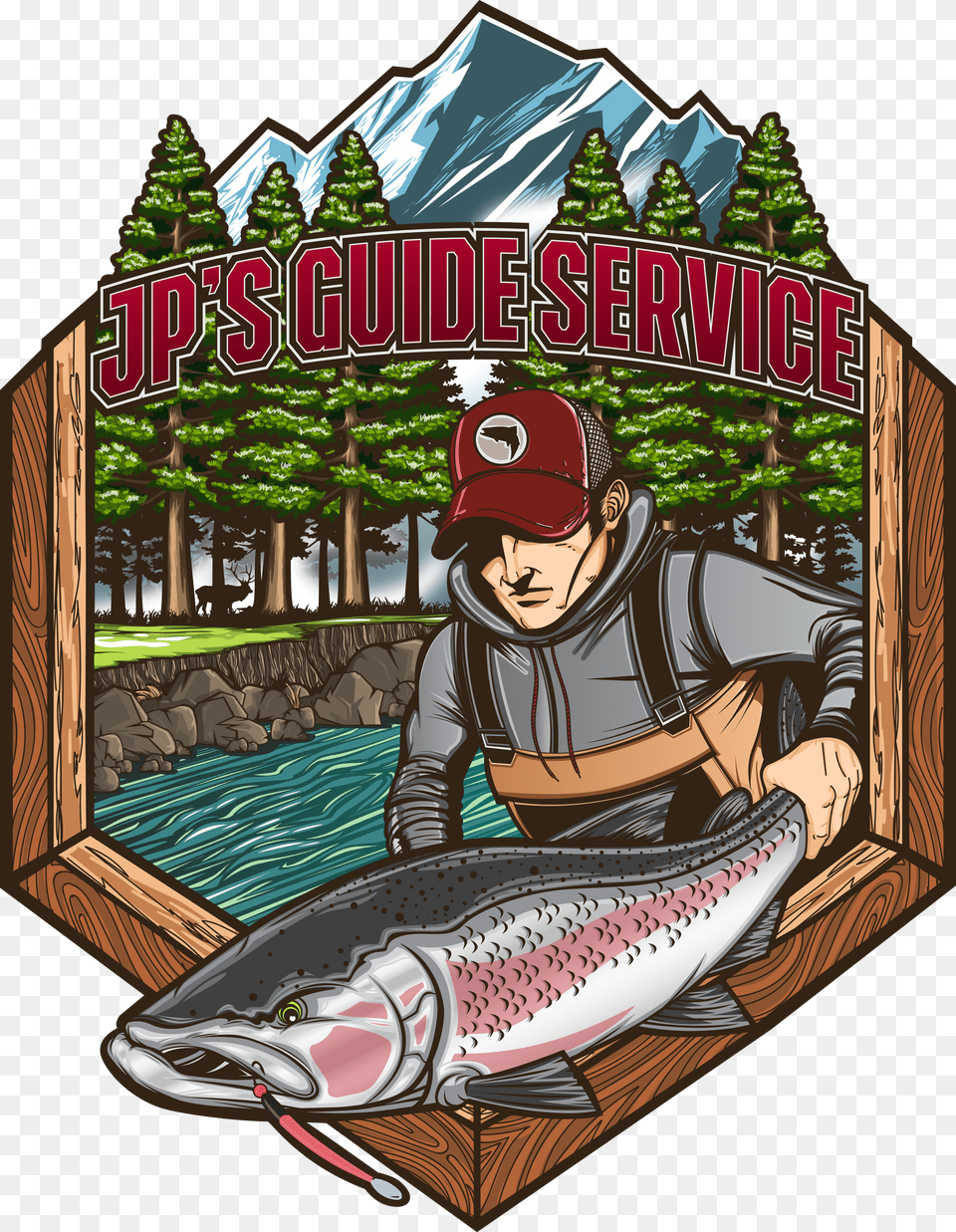 Jps Guide Logo Pull Fish Out Of Water, Animal, Sea Life, Coho, Adult Png Image
