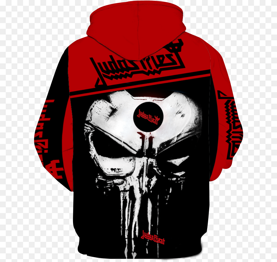 Judas Priest Punisher Skull Full All Over Print V1421 California Sons Of Anarchy, Sweatshirt, Clothing, Hoodie, Knitwear Png Image
