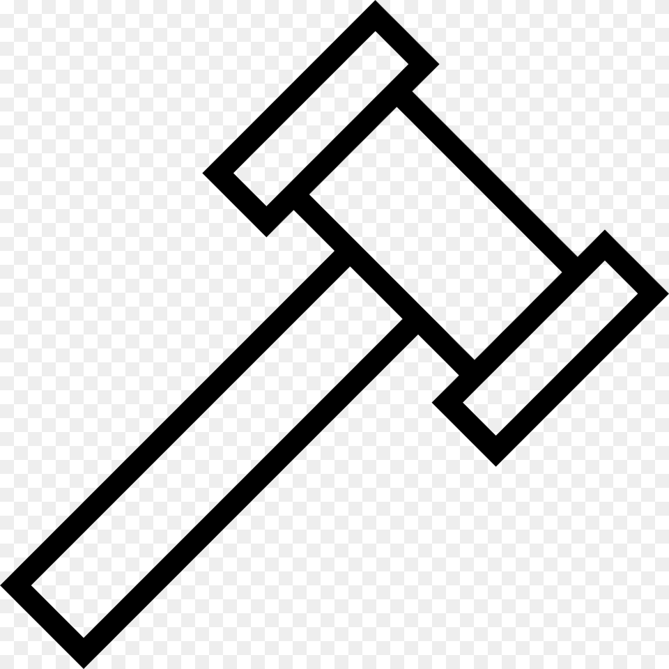 Judge Hammer Legal Line Icon, Device, Tool, Cross, Symbol Png Image