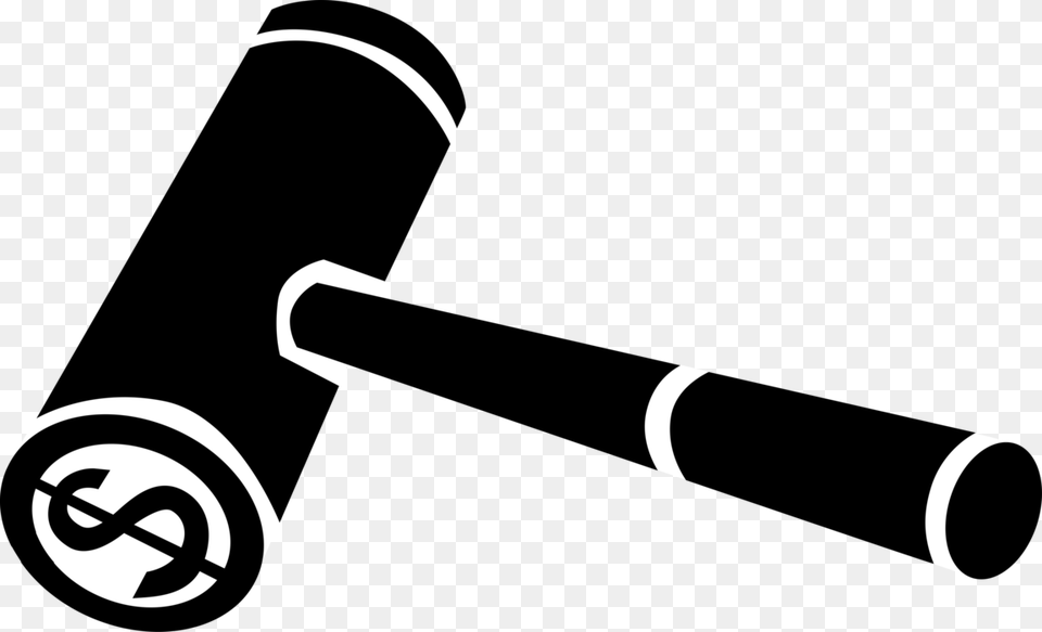 Judges Gavel With Dollar Sign, Stencil Free Png Download