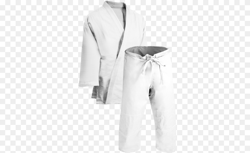 Judo White Single Weave Uniform Judo, Fashion, Adult, Clothing, Robe Free Png