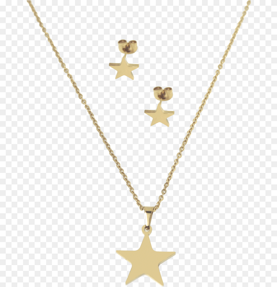 Juego Collar Y Aretes Dorado Estrellas Necklace, Accessories, Jewelry, Pendant Free Transparent Png