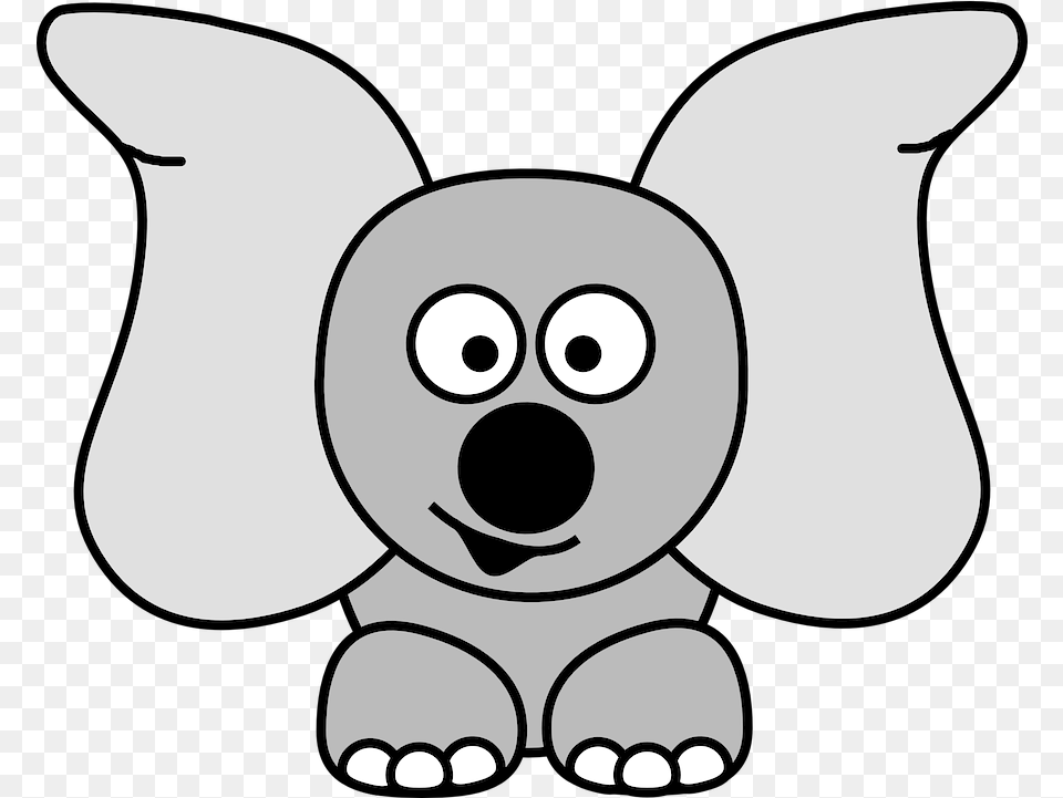 Jug Ears Elephant Dumbo Cartoon Animals No Background, Snout, Face, Head, Person Free Png Download