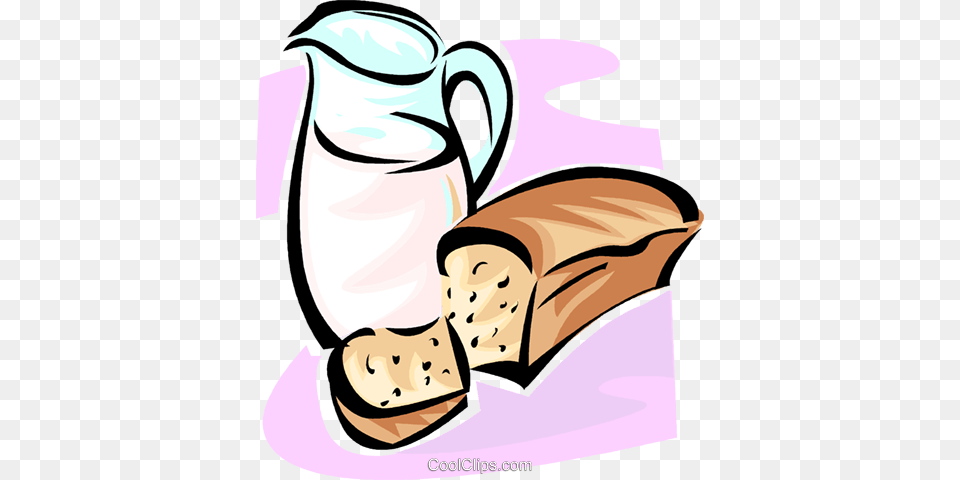 Jug Of Milk And Bread Royalty Vector Clip Art Illustration, Dairy, Food, Baby, Person Free Png Download