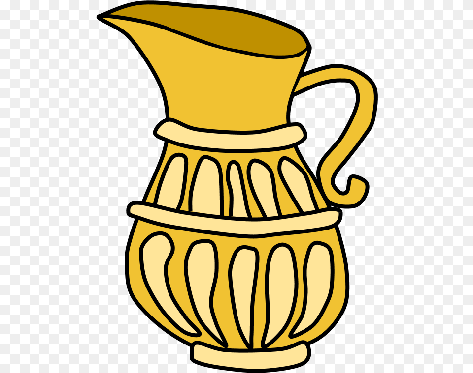 Jug Of Oil Hanukkah Yellow Gold Oil Jug Clipart, Water Jug, Jar, Pottery Png
