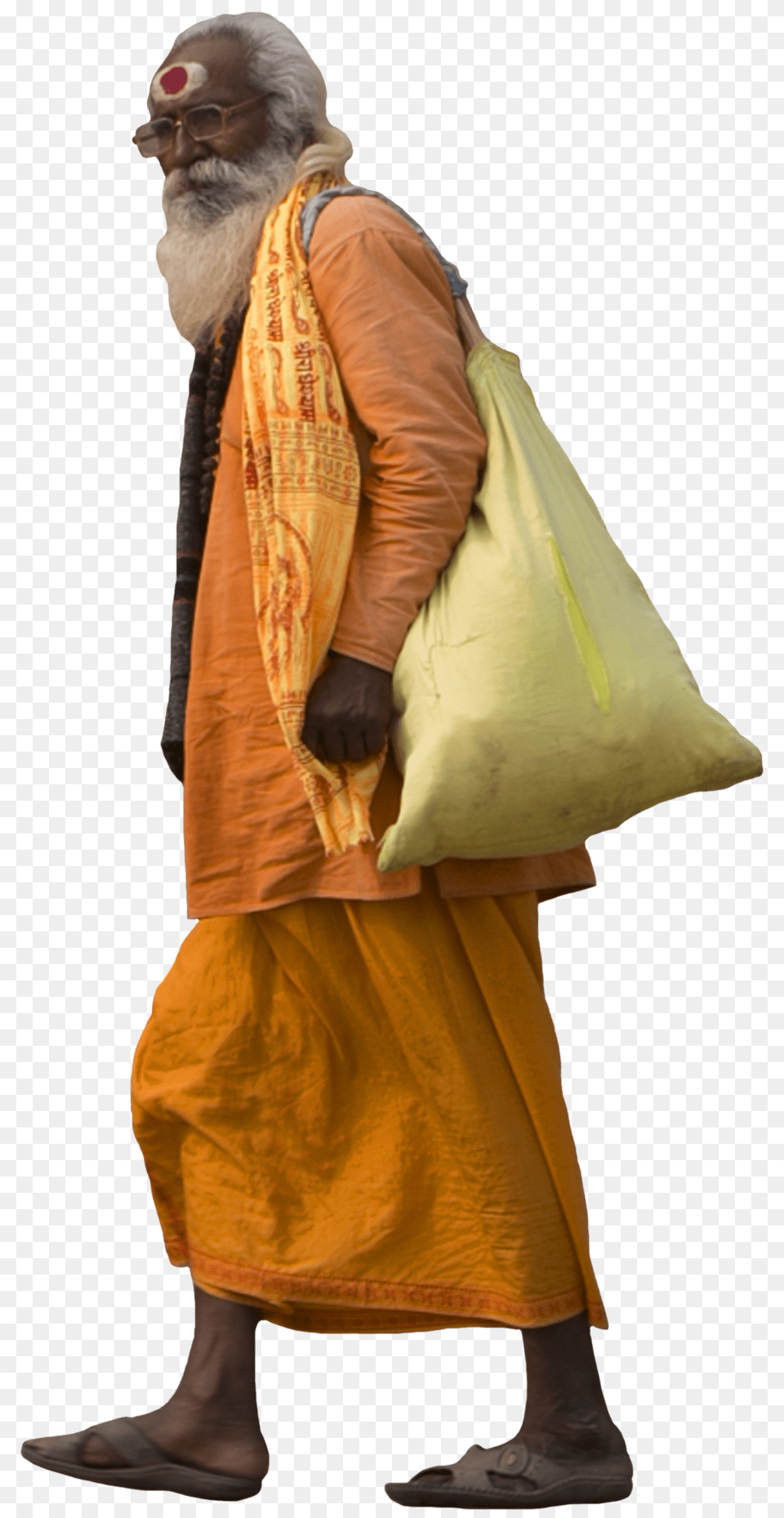Jugaad Render Sadhu Walking Man Indian Cutout Indian Cut Out People, Beard, Face, Person, Head Free Png
