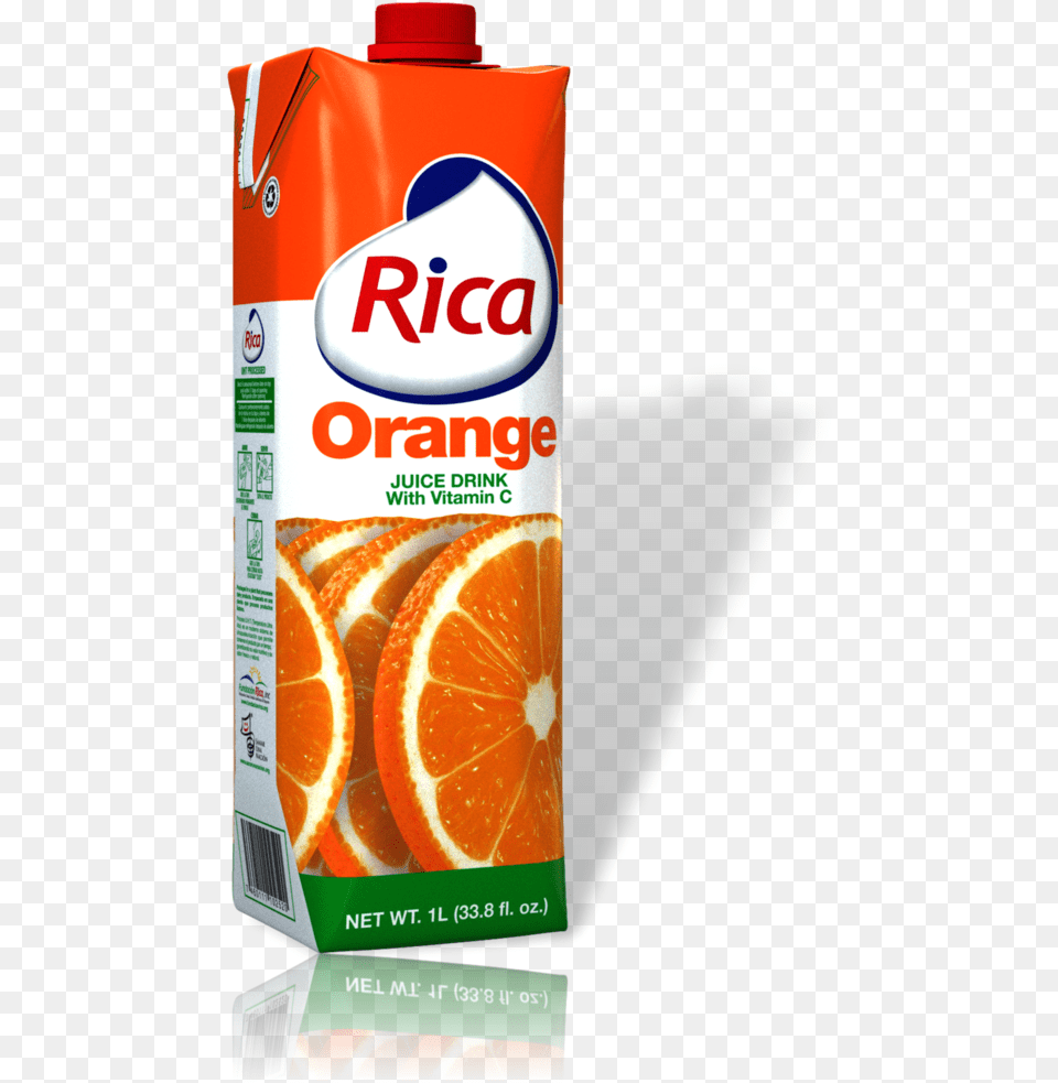 Jugo De Naranja Rica 1 Lt Con Vitamina C Rica Orange Juice, Beverage, Citrus Fruit, Food, Fruit Free Transparent Png