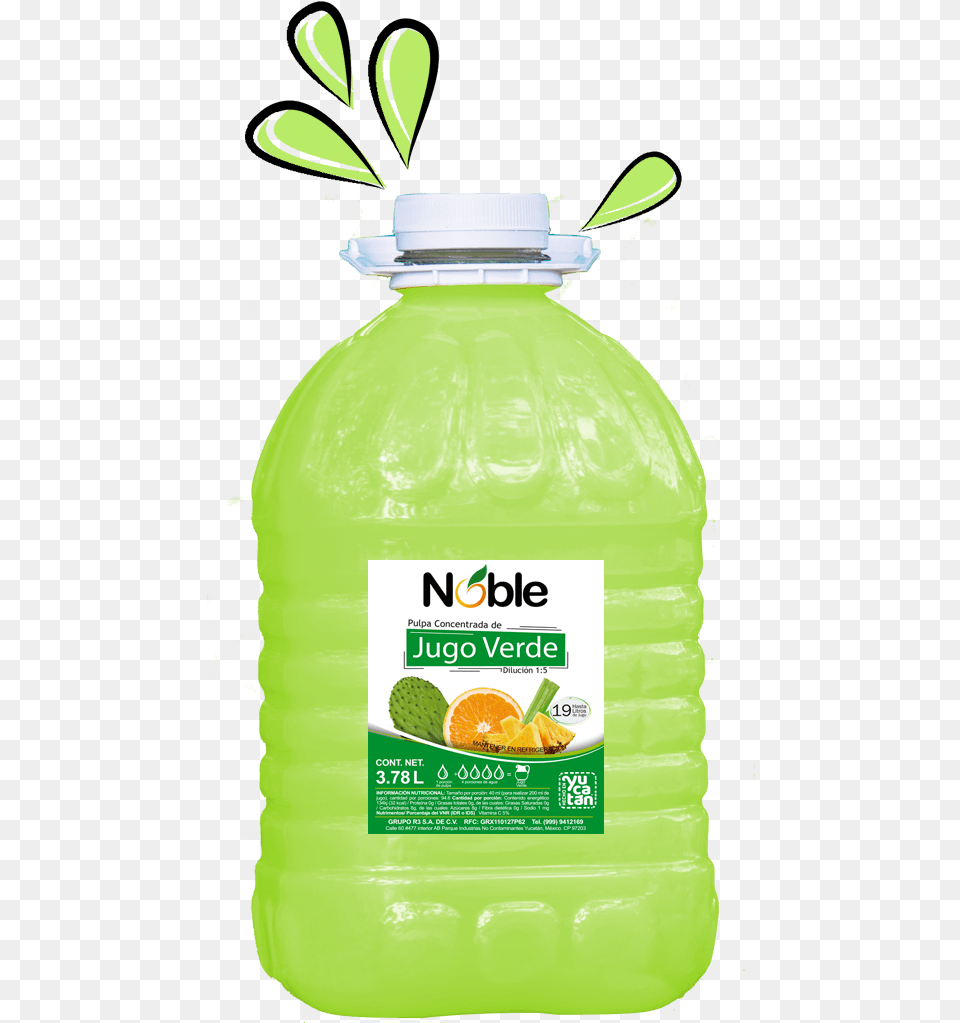 Jugo Verde Plastic Bottle, Beverage, Citrus Fruit, Food, Fruit Free Transparent Png