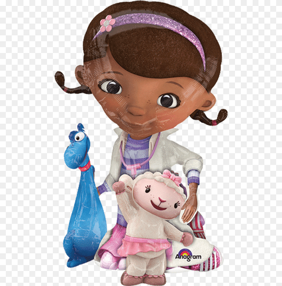 Juguetes Y Amigos Metalizado 46quot Airwalker Doc Mcstuffins Balloon Packaged Mylar, Doll, Toy, Face, Head Free Png