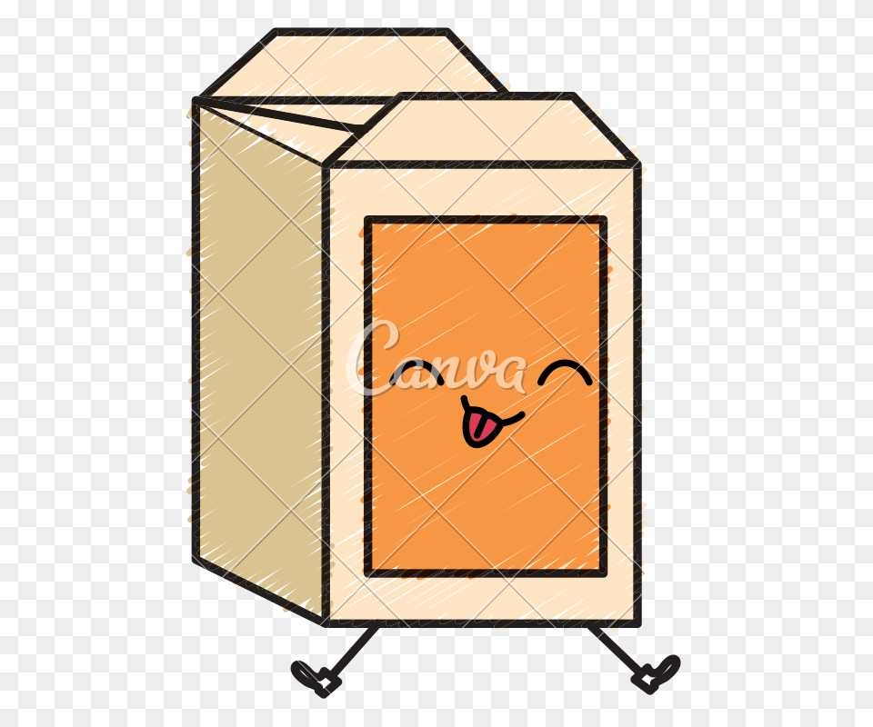 Juice Carton Box Kawaii Character, Closet, Cupboard, Furniture, Cabinet Free Png