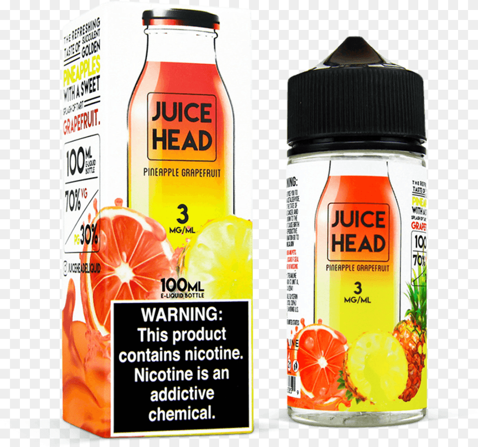 Juice Head Pineapple Grapefruit 100ml Juice Head Vape Juice, Beverage, Food, Fruit, Plant Free Png