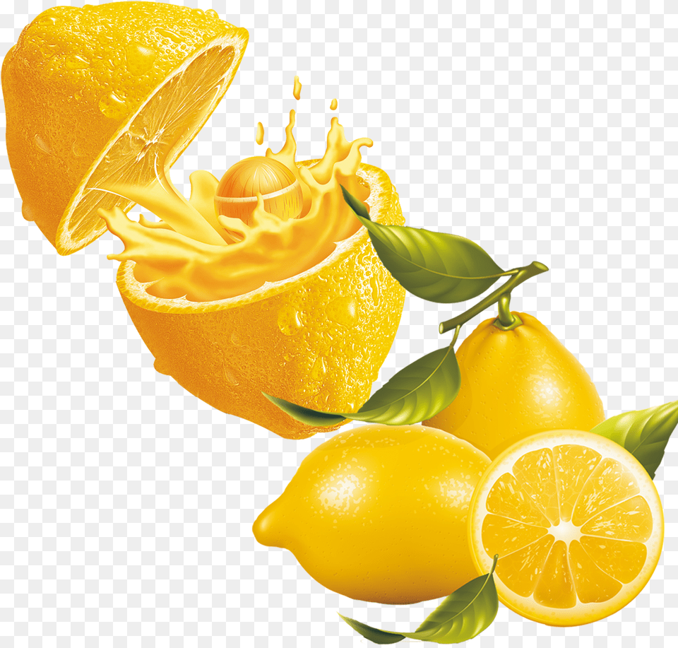 Juice Lemonade Clip Art Real Fruit Illustration, Citrus Fruit, Food, Lemon, Plant Png