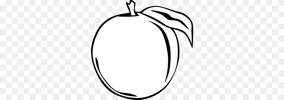 Juice Peach Drawing Line Art Black And White, Apple, Plant, Produce, Fruit Free Png