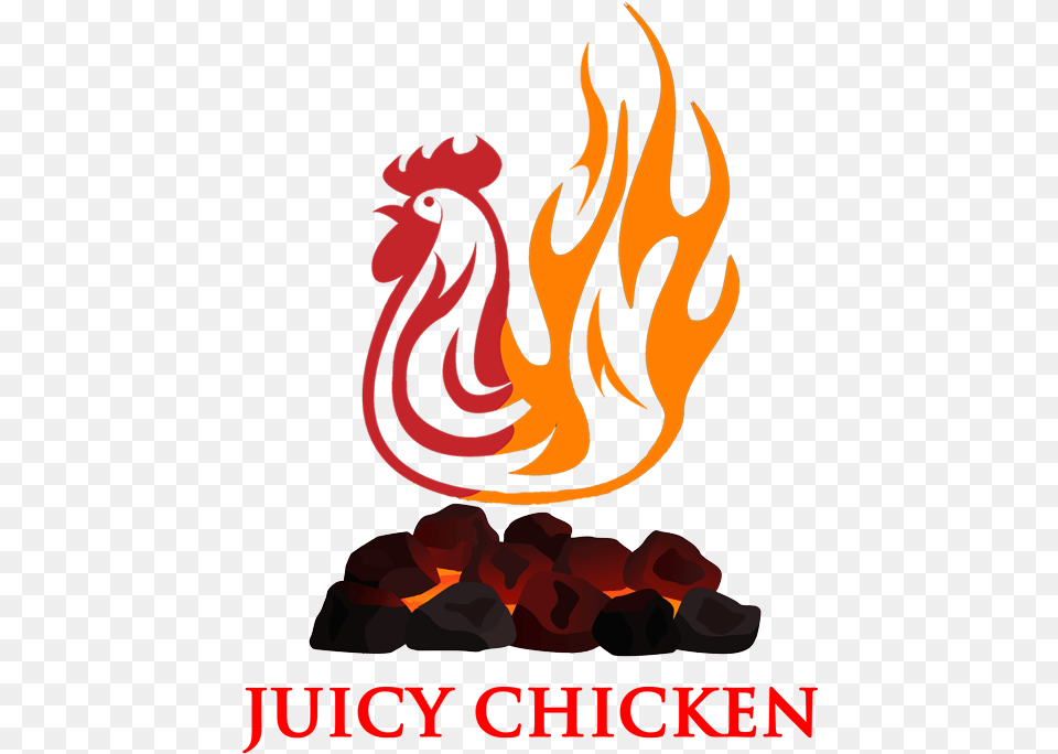 Juicy Chicken Chicken On Fire Logo, Flame Free Png