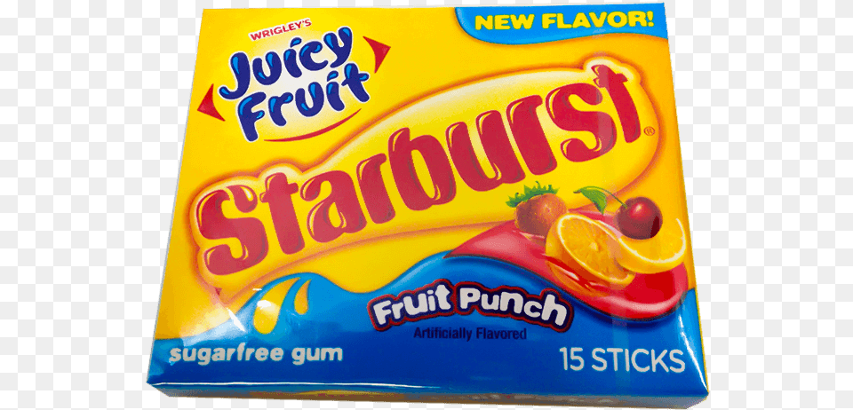 Juicy Fruit 15 Stick Starburst Fruit Punch Gum Starburst Candy, Food, Sweets Free Png