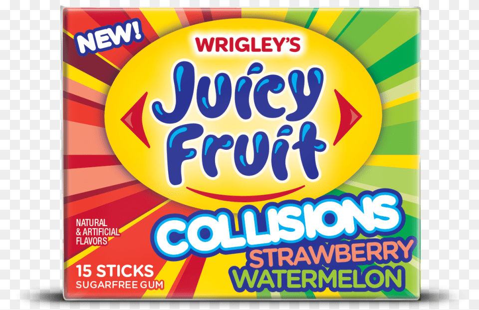 Juicy Fruit Collisions Strawberry Watermelon Snack, Gum, Can, Tin Png
