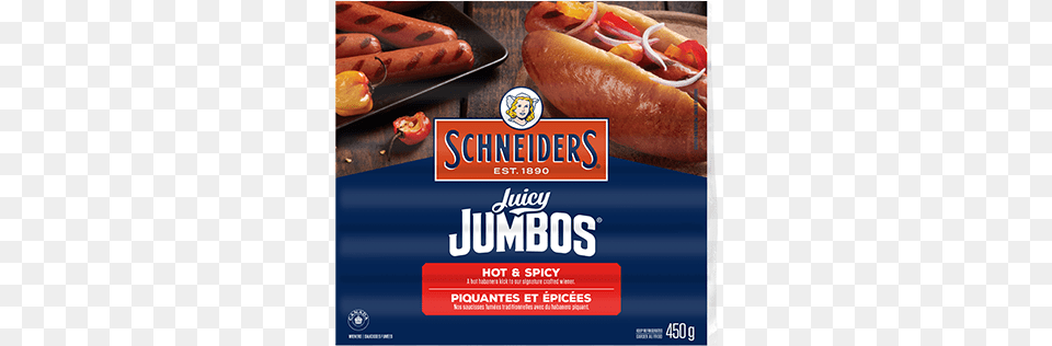 Juicy Jumbos Hot Amp Spicy Spice, Advertisement, Food, Hot Dog, Poster Free Png